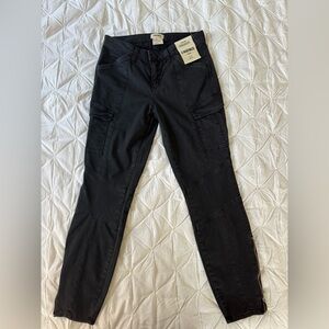 L'AGENCE Charcoal Zippered Skinny Pocket Cargo Jeans,Size 27